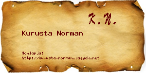 Kurusta Norman névjegykártya